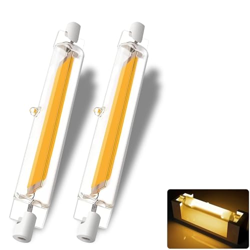 GDYOD R7S LED 78mm Dimmbar LED R7S 78mm 10W Ersatz für 100W Halogen Leuchtmittel R7S LED Stab Warmweiß 3000K 1000LM Kein Flackern 360 Abstrahlwinke 2er Pack