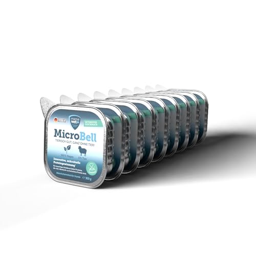 Marsavet veganes Nassfutter für Hunde MicroBell mit mikrobiellem Protein - 9 x 300 g. Hypoallergenes Nassfutter ohne Getreide und Gluten. Innovatives veganes Alleinfuttermittel für Hunde.