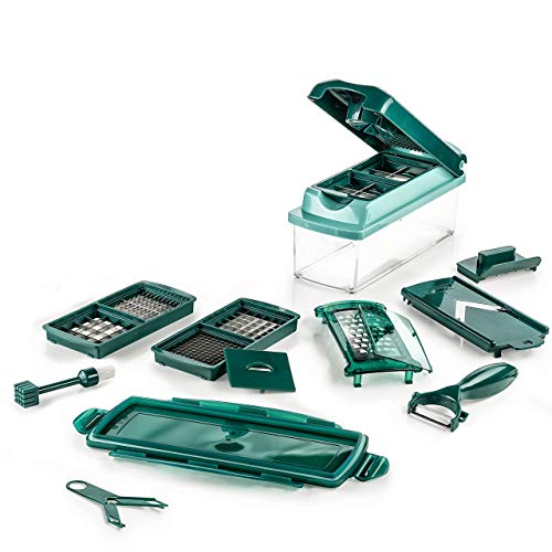 Genius Nicer Dicer Plus 14 Teile Obst- und GemÃ¼seschneider NEU 26.5 x 9 x 13 cm Kunststoff Edelstahl