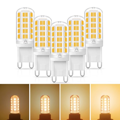 EvaStary 3W G9 LED Glühbirne Dimmbare LED Glühbirne 3W äquivalent 40W Halogenglühbirne 410LM 3000k Licht Warmweiß Energiesparende G9 kleine Glühbirne 360 Abstrahlwinkel Nicht Flackern Packung 5