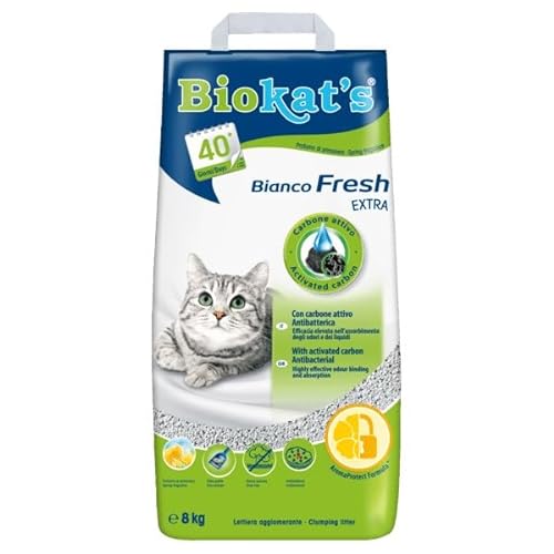 Biokat s White Fresh Extra mit antibakterieller Aktivkohle Duft 8 kg 40 g