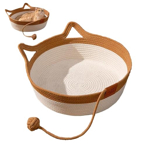 Acunny Katzenkorb Bett Schreibtischnest Katzenbett Handgewebtes Katzenbett Für Katzen Schlafplatz Liegeplatz Bettchen Haustierbett Körbchen Cat Bed