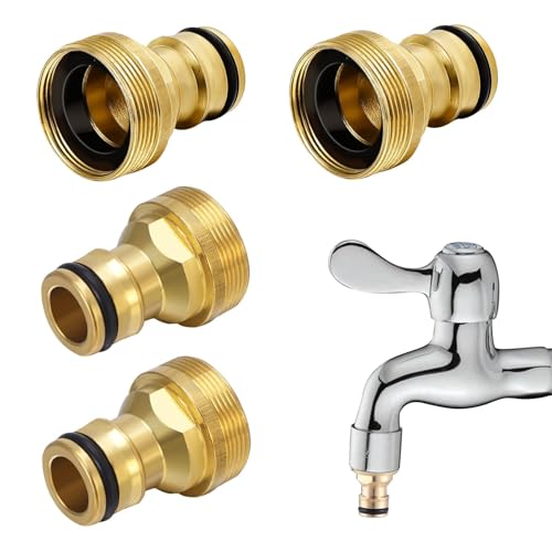 4 Stück Universal-Wasserhahnanschluss Für Gardena Wasserhahn Adapter Mischbatterie Schlauchanschluss Wasserhahn Adapter Wasserhahn Gartenschlauch Wasseranschluss Adapter Wasserhahn Adapter Schlauch