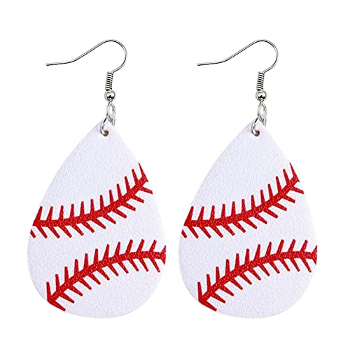 Kleine Creolen for Damen Sport Volleyball doppelseitiger Lederdruck Ohrringe Ohrringe Basketball Fußball Ohrringe Ohrringe ohne Loch for Damen Damenschmuck Color Navy Size One Size