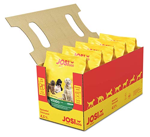 JosiDog Solido 5 x 900 g Hundefutter für wenig aktive Hunde Premium Trockenfutter für ältere oder ausgewachsene Hunde powered by JOSERA 5er Pack