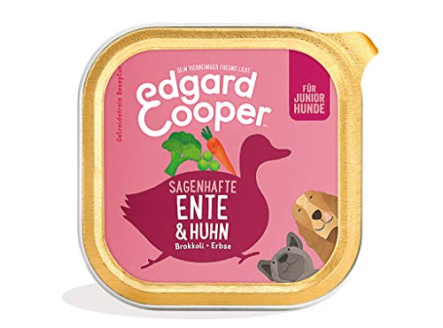 Edgard Cooper Junior Welpenfutter GrainFree Ente 150g viel frischem Fleisch und wertvollen Innereien ausgewogene Ernährung 11er