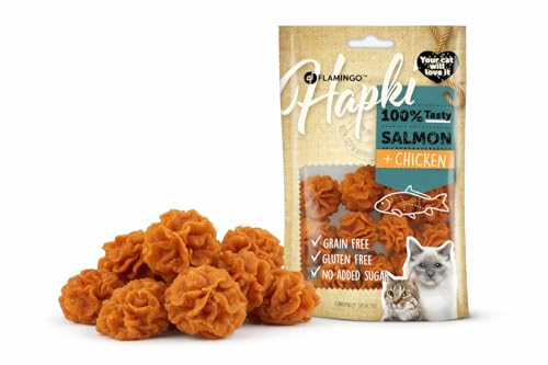 leckerli Katze - Hapki Küchlein - mit Lachs und Huhn - 50 g - glutenfrei - getreidefrei - ohne Zuckerzusatz