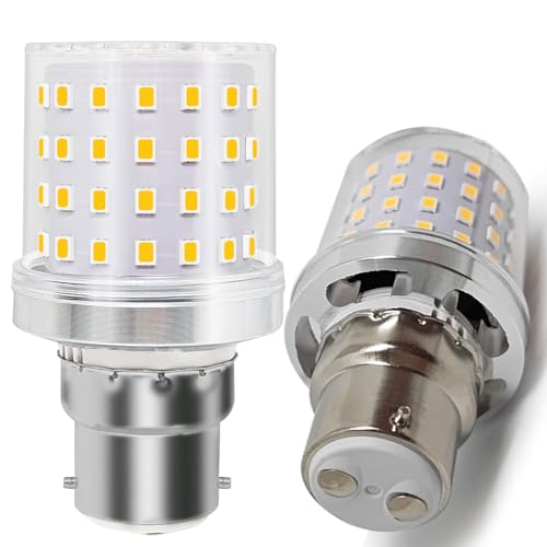 wossluck B22 LED 9W mit B22d-Sockel Ersetzt 80 Watt Warmweiß - 3000 Kelvin Kompakter Maistyp Nicht Dimmbar AC100V-265V 2er-Pack