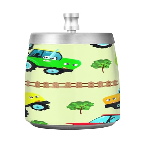 Fröhlicher Auto-Aschenbecher für Damen weich Frühlingsgrün Edelstahl Aschenbecher mit Deckel Standaschenbecher draußen