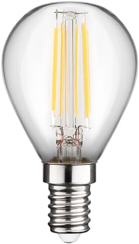 goobay 65394 E14 Filament LED Mini Globe 4W Mini Globe Glühlampe warmweißes Licht 2700K LED Birne für E14 Fassungen Lampe mit geringer Wärmeentwicklung Nicht dimmbar 4kWh 1000h Kristallklar