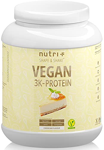  Käsekuchen 1kg   83 8% Eiweiß   Veganes Eiweißpulver ohne Laktose   3k Proteinpulver Vegan Cheesecake   NUTRI PLUS SHAPE SHAKE 1000g Proteinshake
