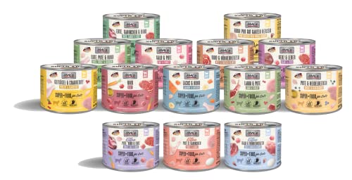 Mac s 6x 200g Mixpaket Garantierter 6 Sorten Mix Getreidefreies Premium Nassfutter für Katzen Ideale Kombination aus hochwertigen Zutaten