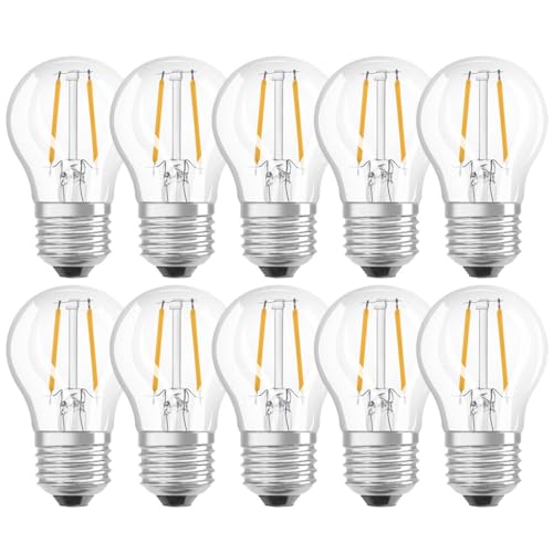 NCC-Licht 10 x LED Filament Leuchtmittel Tropfen P45 2 5W ersetzt 25W E27 klar 250lm FS Neutralweiß 4000K