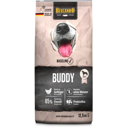 BELCANDO Baseline Buddy 12 5kg Trockenfutter für Hunde Für ausgewachsene Hunde mit normaler Aktivität Geeignet für alle Rassen Mit Prebiotika für eine gesunde Darmflora