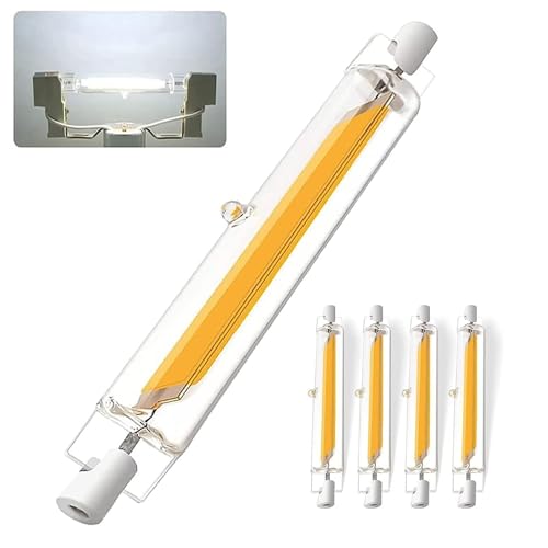 R7S LED 118mm Dimmbar Lampen 20W LED COB Glühbirne Kaltweiß 6000K 2000LM R7S 118mm Lampen Ersatz für 200W Halogen Leuchtmittel Kein Flackern 360 Abstrahlwinkel 4PCS