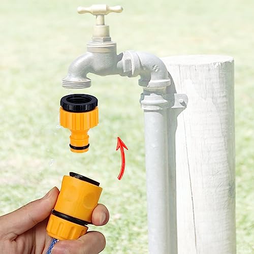 Schlauchverbinder-Satz Für Schlauchanfang und -ende Anschluss passend für Gardena Systemteile Schlauchhahn Stecker 1 2 Zoll und 3 4 Zoll 2in1 Wasserhahn Adapter für Auto Waschen Schlauchanschluss