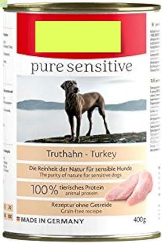 6 x Mera Dog Pure Sensitive Meat Truthahn 400g Dose