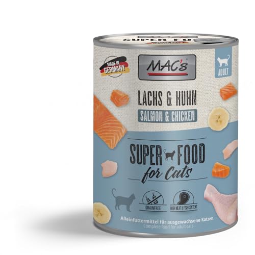Mac s Cat Premium Nassfutter für Katzen 6 x 800 g Lachs und Huhn