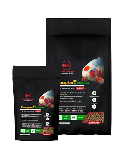 BHK - Koi Futter Champion Immun Sink 1 2kg 4 5mm sinkende Pellets Für Starke Abwehrkräfte Regeneration gesunde Kondition