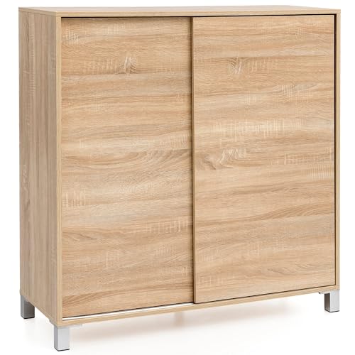 Schuhschrank WL5.713 Holz Sonoma 100x108x37 5 cm Ablage Hoch Design Schuhständer Groß 20 Paar Schuhe Schuhregal Flur Schuh Aufbewahrung Platzsparend Schuhablage