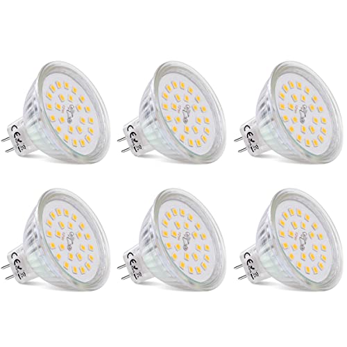 AIMHEIM GU5.3 MR16 LED Strahler 12V 2700K 3.8W 430 Lumen LED Leuchtmittel GU5.3 Warmweiß Ersetzt 40W 120 Strahlwinkel Reflektorlampen Nicht Dimmbar 6 Stück