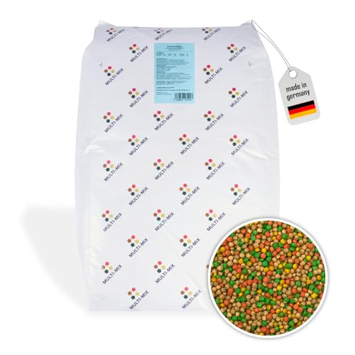 Multi-Mix Koifutter 3mm 15kg - Der 4 Sorten Futtermix für Koi und Teichfische für ausgewogene Fisch-Ernährung mit Lachsöl Spirulina Astaxanthin und Wheatgerm
