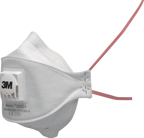 3M Aura Maske für Dämmstoffe und Hartholz 9332 FFP3 mit Ventil 10 pro Packung