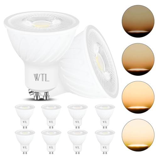 WTL GU10 LED Lampen 7W 2700K Dimmbar 600LM LED Leuchtmittel Scheinwerfer Warm Weiß LED 38 Grad Abstrahlwinkel Reflektorlampe LED Lampen 10 Stück