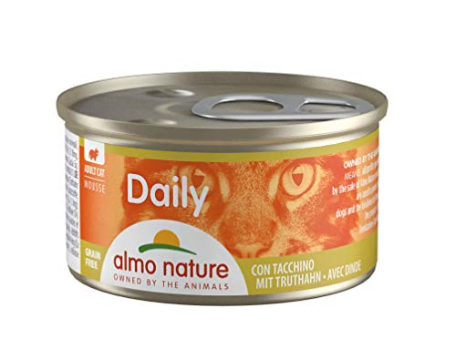 almo nature Daily Grain Free Katzenfutter Mousse mit Truthahn Alleinfutter für Katzen Nassfutter 24er Pack 24 x 85g