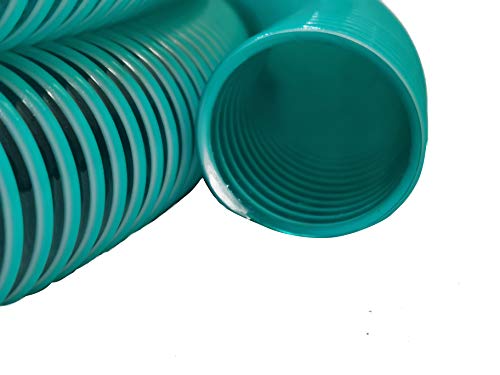 HeRo24 Spiralschlauch 40 mm 10 m Saugschlauch Druckschlauch Förderschlauch grün transparent flexibler PVC-Schlauch für Teich Garten Pumpen Filteranlagen
