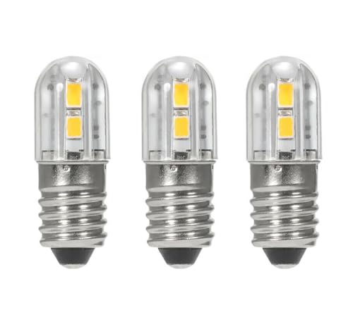 ShuoHui Schraubsockel E10 LED - Ersatz Beleuchtung kalt Weiß Sparlampe - 6V 4 SMD Chips Gelbes Upgrade für Scheinwerfer Taschenlampen Taschenlampe 2