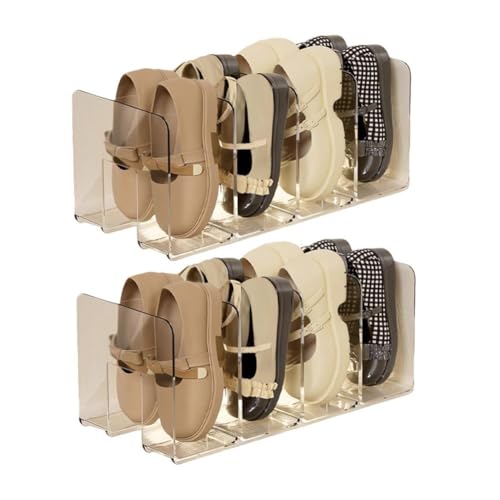 FLKWOP Acryl-Schuhregal für Kinder transparent für Kleinkinder und Kinder platzsparendes Schuhregal kleines Babyschuh-Display für Schrank Eingangsbereich 2 Stück