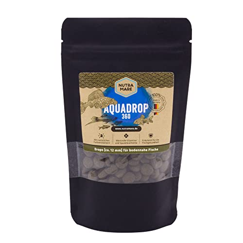 Nutramare Aquadrop360 250ml Futtertabletten Aquarium-Hauptfutter für Bodenfische und Krebse Spirulina Formstabil