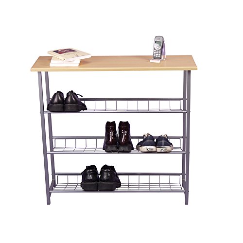 iovivo Schuhregal Ahr Buche Dekor Metall