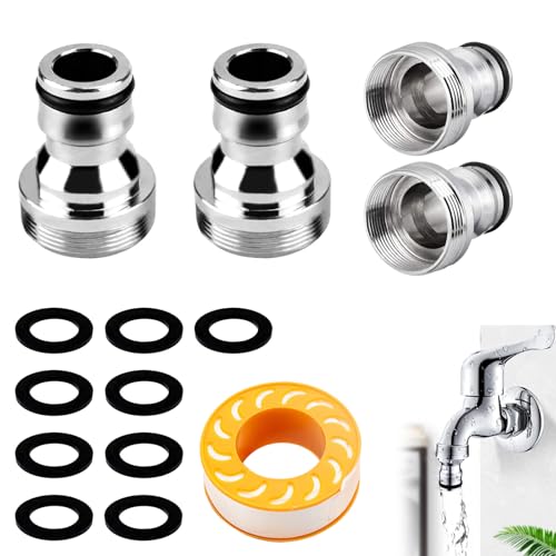 4 Wasserhahns Adapter Galvanisiertes Kupfermaterial Hochwertige Gartenschlauchs Verbinder Inkl 2 Dichtungsband Wasserhahn Adapters Gartenschlauch Gartenschlauch Anschluss Wasserhahns Adapters 22 24MM