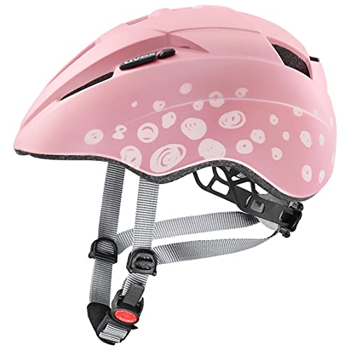 uvex kid 2 cc - leichter Fahrradhelm für Kinder - individuelle Größenanpassung - erweiterbar mit LED-Licht - pink polka - 46-52 cm