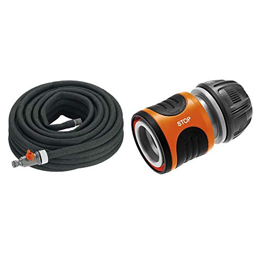 Gardena Perl-Regner Wassersparender Regner Schlauchlänge 7.5 m 1968-20 Wasserstop 13 mm 1 2 und 15 mm 5 8 Steckverbinder mit Aquastop Powergrip hohe Schlauchhaltekraft