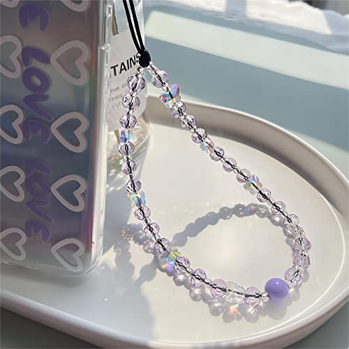 JekyTMPänger glänzende Kristallperlen Schmetterling Charm Handfreies Handgelenk Straps universal handyband Kamera Smartphones Lavendel