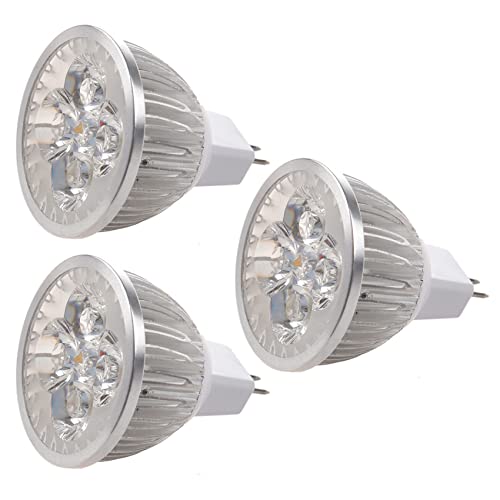 Koanhinn 3Stücke 4 x 1W GU5.3 MR16 12V Warmweiss LED-Licht Lampe Birne Scheinwerfer