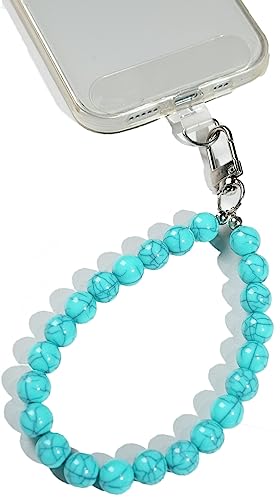 AMAYO   Handykette Universalänger Schlüsselband Handschlaufe Handygurt Armband Handyband kompatibel mit jedem Smartphone und Hülle Türkis Marmor