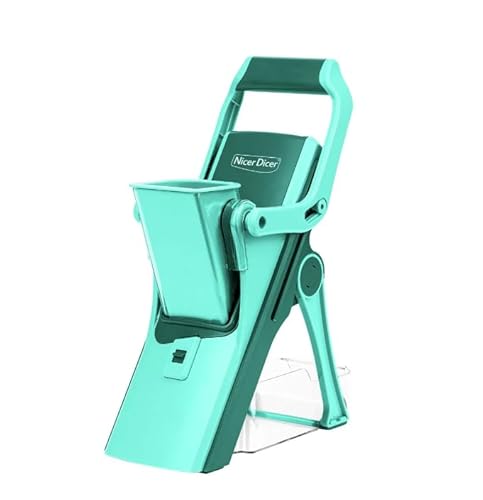Genius Gemüseschneider Nicer Dicer Mando 10tlg. Gemüsehobel Gemüse Schneider Gurkenhobel Mandoline Vegetable Chopper mit 4 austauschbaren Klingen Küchenhobel für Scheiben Julienne Streifen