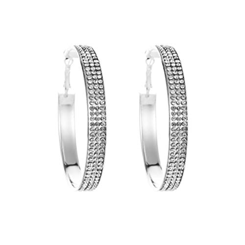 Funkelnden Strass Statement Ohrstecker Ohrschmuck Damen Silber Großer Schmuck Baumeln Strass Hochzeit Kristallohrringe C One Size
