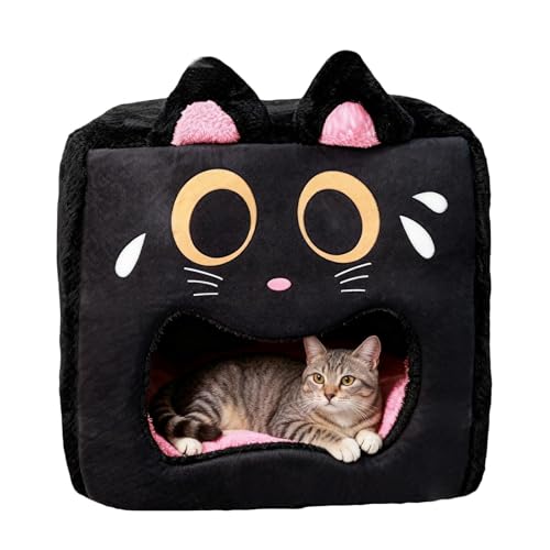 Bett Für Katzen In Nestform Winter Schlaf Plüsch Katzenzelt - Weiches Indoor Katzen Schlafhaus Für Wohnzimmer Zuhause Wohnung Bauernhaus Garage Winterwärme