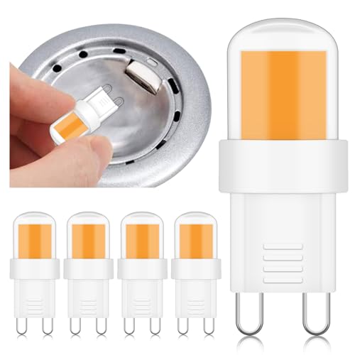 XIMNCHNI G9 LED Lampe Warmweiß 3000K 220V COB G9 Leuchtmittel 4W Ersatz 40W Halogenlampe 400 Lumen Bi-Pin Kurz Schlafzimmer Leuchter Restaurants Wandleuchte Nicht Dimmbar 5 Stück
