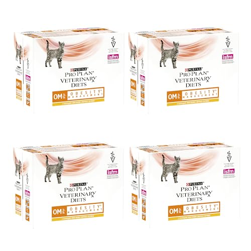 Purina Pro Plan Veterinary Diets OM Obesity Management 4er Pack 4 x 10 x 85 g Frischebeutel Kann dabei helfen einen effektiven und kontinuierlichen Gewichtsverlust fördern