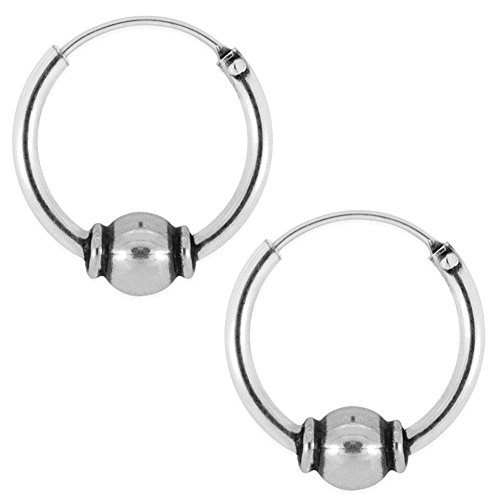 Soul-Cats keltische Creolen aus echt 925 sterling Silber im Bali Style Durchmesser ca 16 mm