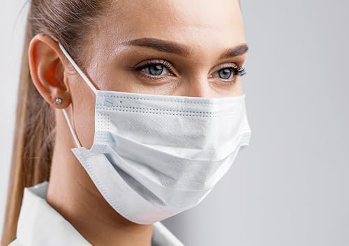 CarePrime Type IIR Medizinische Mundschutz OP Mundschutz 50 Stück BFE 98% EN14683 2019 CE Zertifiziert WEISS