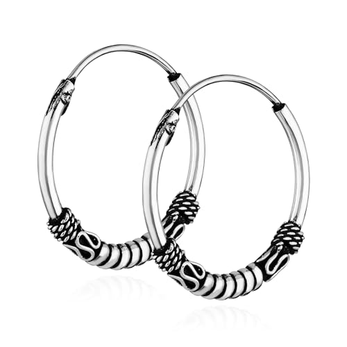 NKlaus PAAR 925 STERLING SILBER Keltische Celtic Gothic Creolen 18mm 7254