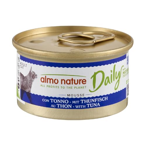 almo nature Daily - Nassfutter für Erwachsene Katzen - Mousse - Thunfisch - 85 g Packung mit 24