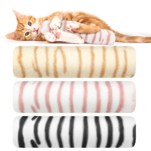 OSDUE 3Pcs Katzenspielzeug Set Katzenkissen Baldrian Kissen Plüsch Schmusekissen Weiches Flauschiges Haustier beruhigendes